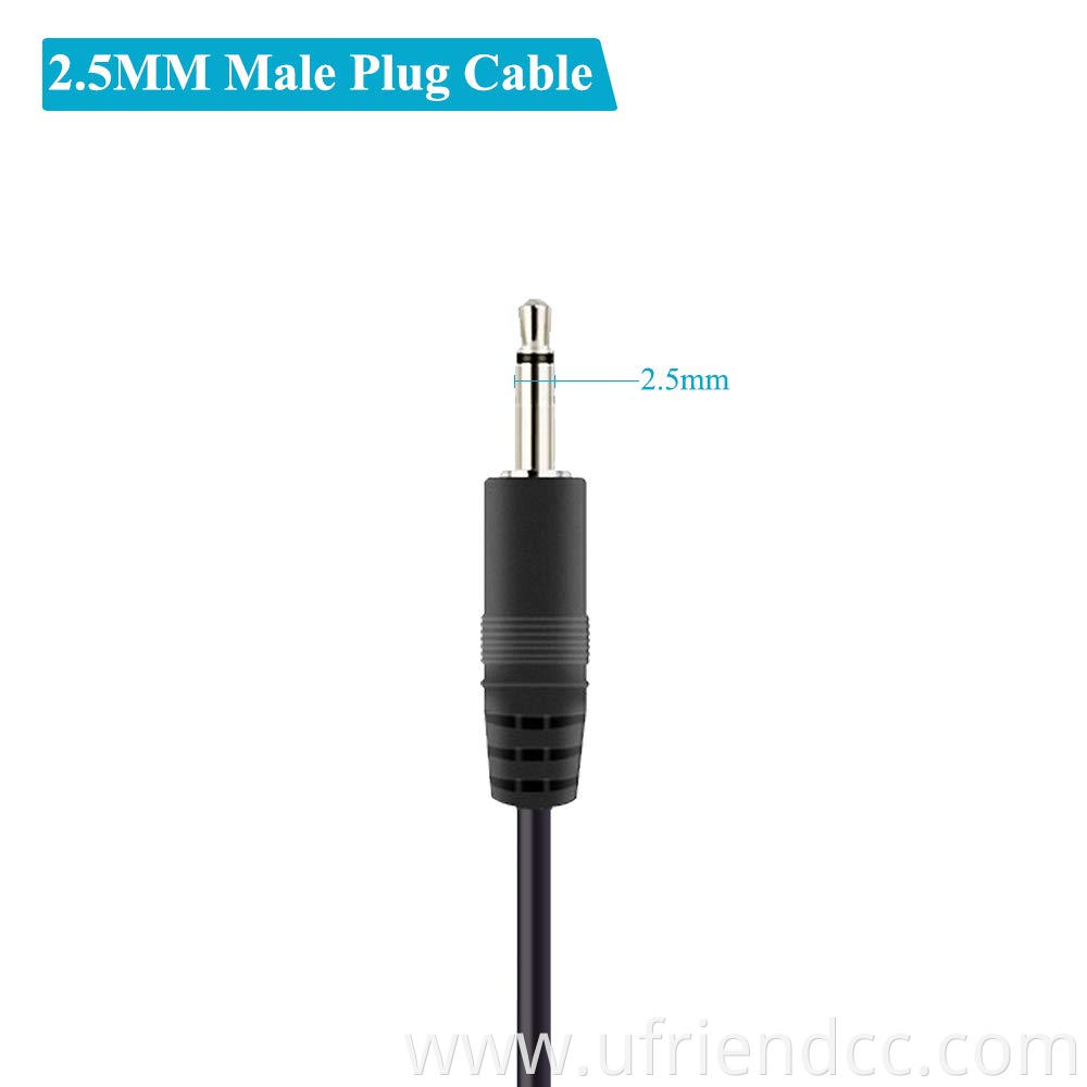 2.5mm Male Plug to Bare Wire Open End TS 2 Pole Mono 2.5mm Plug Jack Connector Audio Cable